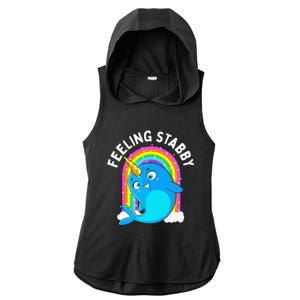 Feeling Stabby Narwhal Kawaii Whale Gift Teen Ladies PosiCharge Tri-Blend Wicking Draft Hoodie Tank