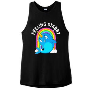 Feeling Stabby Narwhal Kawaii Whale Gift Teen Ladies PosiCharge Tri-Blend Wicking Tank