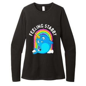 Feeling Stabby Narwhal Kawaii Whale Gift Teen Womens CVC Long Sleeve Shirt