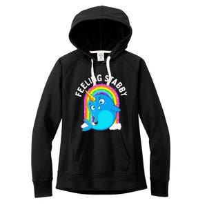 Feeling Stabby Narwhal Kawaii Whale Gift Teen Women's Fleece Hoodie