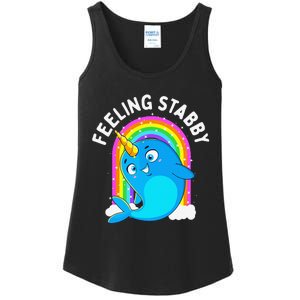 Feeling Stabby Narwhal Kawaii Whale Gift Teen Ladies Essential Tank