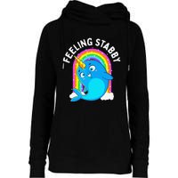 Feeling Stabby Narwhal Kawaii Whale Gift Teen Womens Funnel Neck Pullover Hood