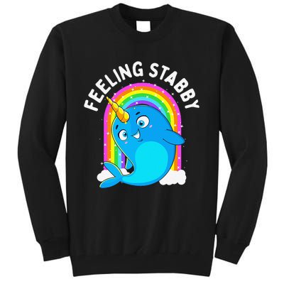 Feeling Stabby Narwhal Kawaii Whale Gift Teen Tall Sweatshirt