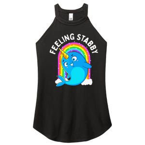 Feeling Stabby Narwhal Kawaii Whale Gift Teen Women's Perfect Tri Rocker Tank