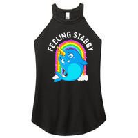 Feeling Stabby Narwhal Kawaii Whale Gift Teen Women's Perfect Tri Rocker Tank