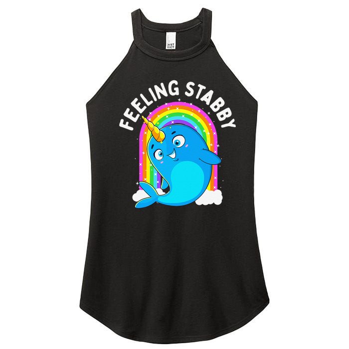 Feeling Stabby Narwhal Kawaii Whale Gift Teen Women's Perfect Tri Rocker Tank