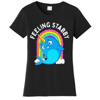 Feeling Stabby Narwhal Kawaii Whale Gift Teen Women's T-Shirt