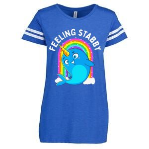 Feeling Stabby Narwhal Kawaii Whale Gift Teen Enza Ladies Jersey Football T-Shirt