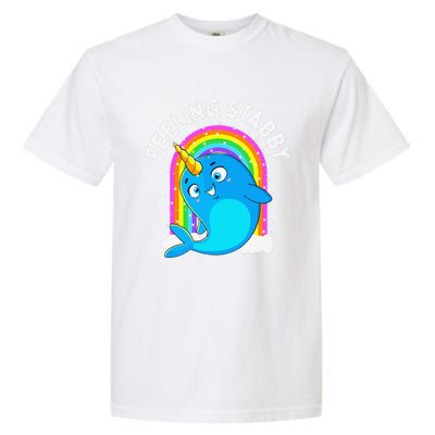 Feeling Stabby Narwhal Kawaii Whale Gift Teen Garment-Dyed Heavyweight T-Shirt