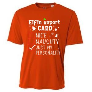 Funny Sayings N Christmas Nice Naughty Xmas List Gift Cooling Performance Crew T-Shirt