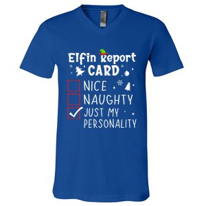 Funny Sayings N Christmas Nice Naughty Xmas List Gift V-Neck T-Shirt