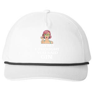 Funny Sarcastic Novelty Design Gym?i Thought You Said Gin Gift Snapback Five-Panel Rope Hat