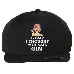 Funny Sarcastic Novelty Design Gym?i Thought You Said Gin Gift Wool Snapback Cap