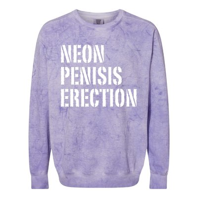 Funny Saying Neon Penisis Erection Colorblast Crewneck Sweatshirt