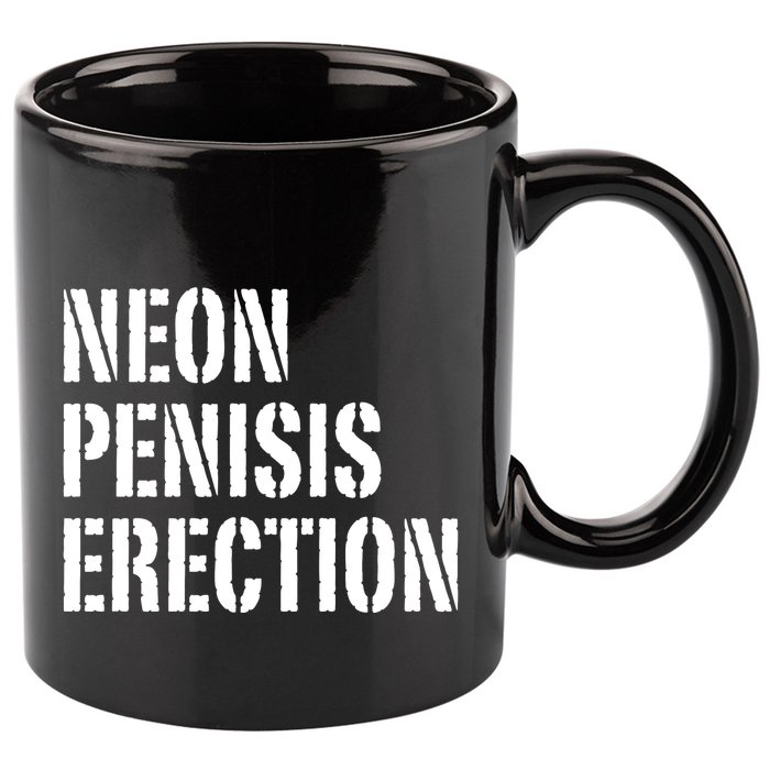 Funny Saying Neon Penisis Erection 11oz C Handle Ceramic Mug