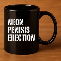 Funny Saying Neon Penisis Erection 11oz C Handle Ceramic Mug