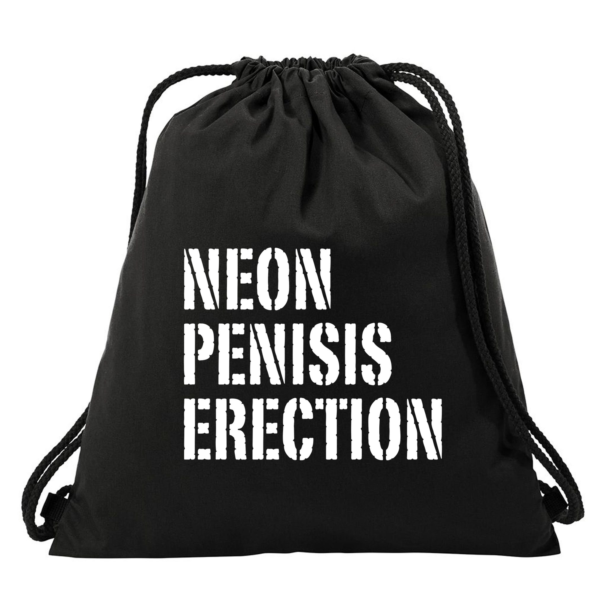 Funny Saying Neon Penisis Erection Drawstring Bag