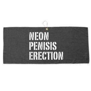 Funny Saying Neon Penisis Erection Large Microfiber Waffle Golf Towel