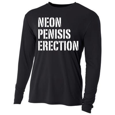 Funny Saying Neon Penisis Erection Cooling Performance Long Sleeve Crew