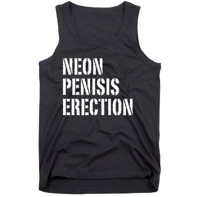 Funny Saying Neon Penisis Erection Tank Top