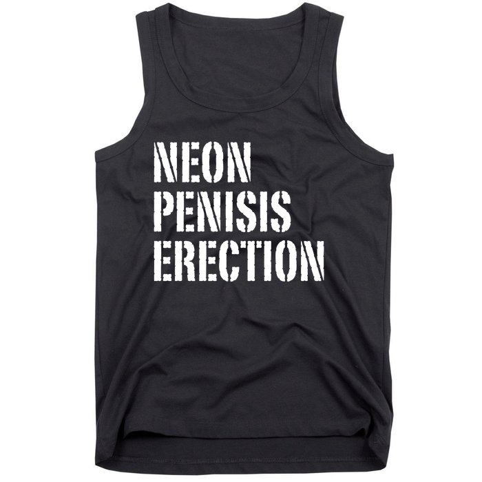 Funny Saying Neon Penisis Erection Tank Top