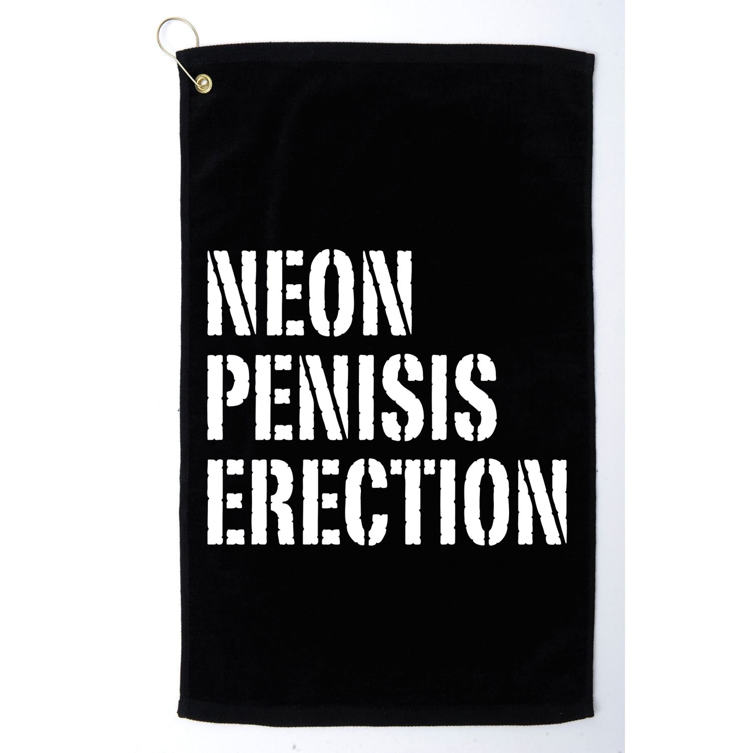 Funny Saying Neon Penisis Erection Golf Towel