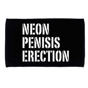 Funny Saying Neon Penisis Erection Microfiber Hand Towel