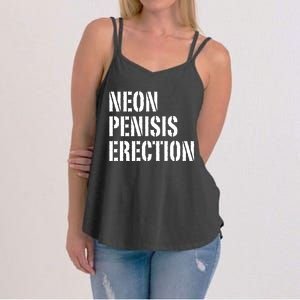 Funny Saying Neon Penisis Erection Women's Strappy Tank