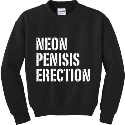 Funny Saying Neon Penisis Erection Kids Sweatshirt