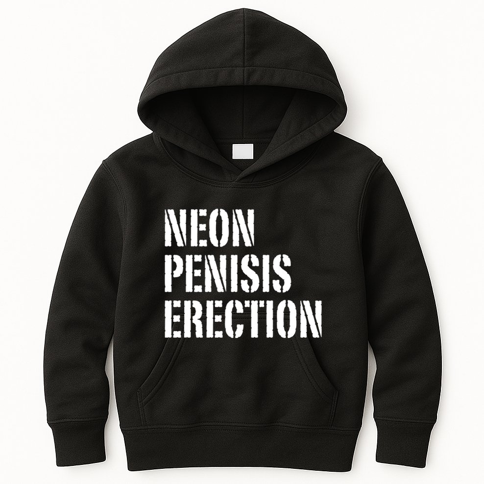 Funny Saying Neon Penisis Erection Kids Hoodie
