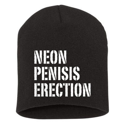 Funny Saying Neon Penisis Erection Short Acrylic Beanie