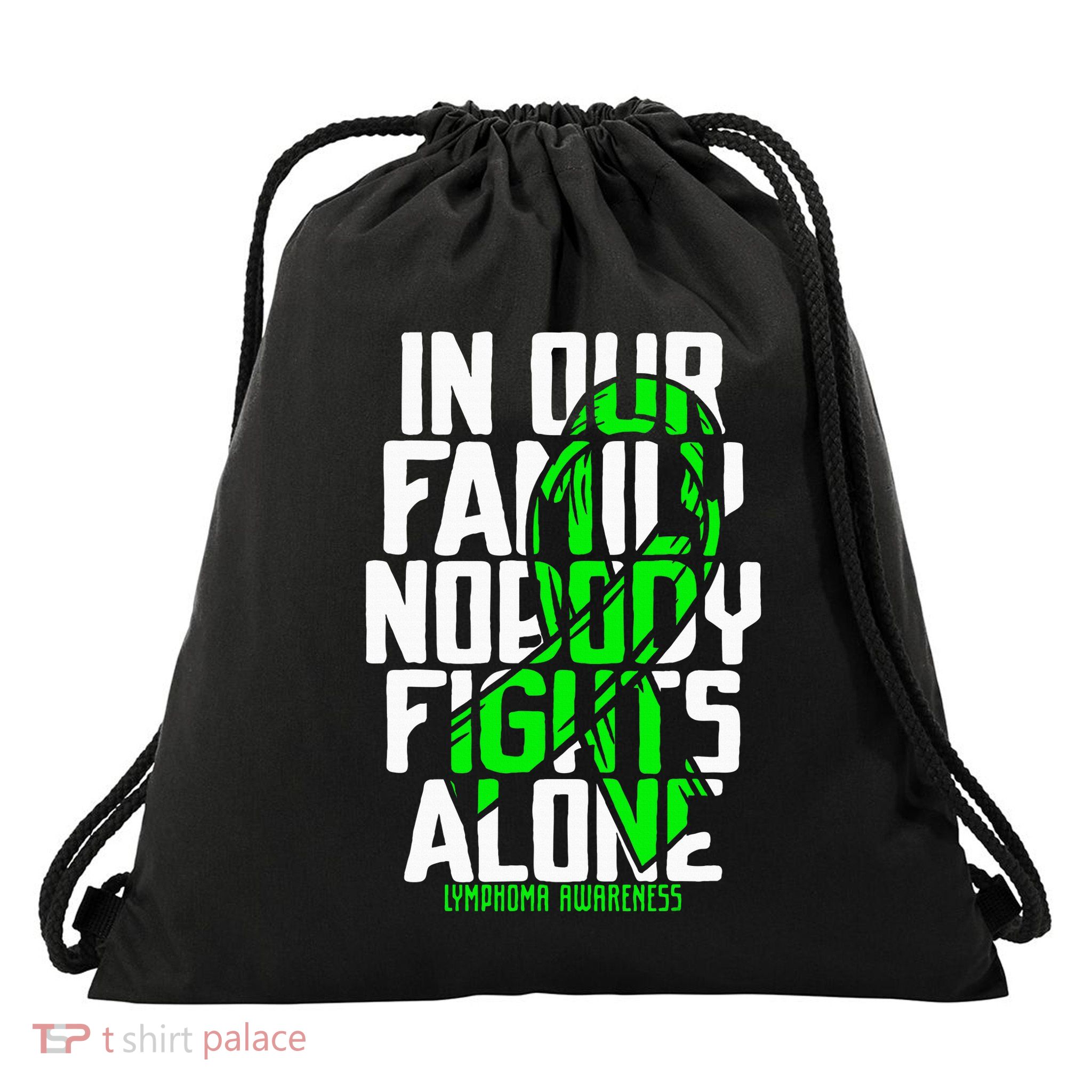 Family Support Non HodgkinS Lymphoma Cancer Awareness Drawstring Bag