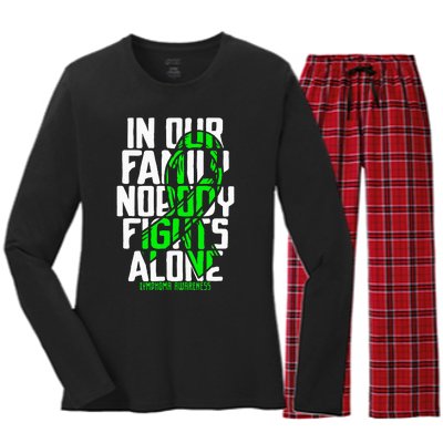 Family Support Non HodgkinS Lymphoma Cancer Awareness Women's Long Sleeve Flannel Pajama Set 