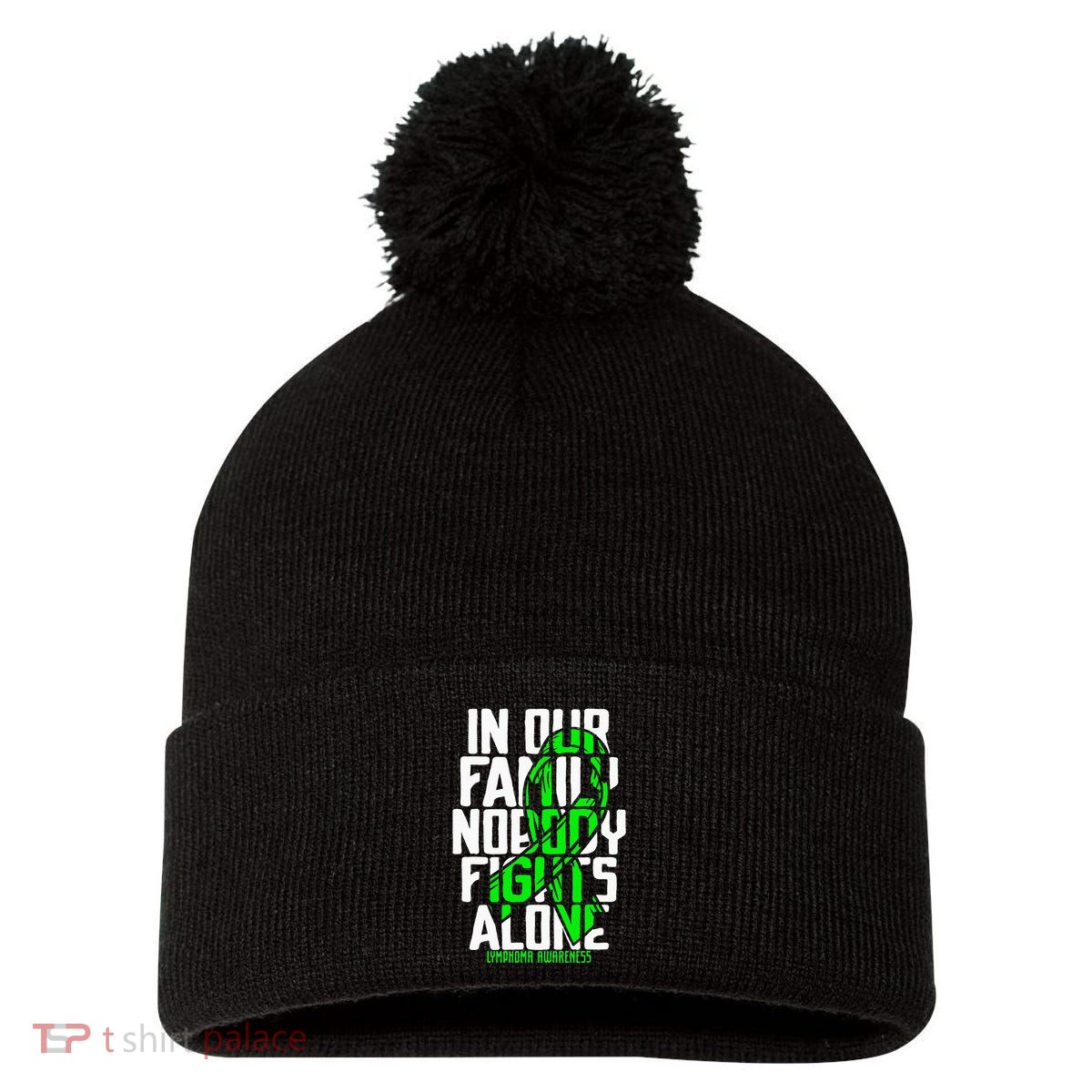 Family Support Non HodgkinS Lymphoma Cancer Awareness Pom Pom 12in Knit Beanie
