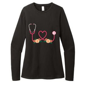 Floral Stethoscope Nurse Flower Female Doctor Gift Womens CVC Long Sleeve Shirt