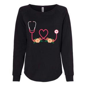 Floral Stethoscope Nurse Flower Female Doctor Gift Womens California Wash Sweatshirt