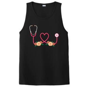 Floral Stethoscope Nurse Flower Female Doctor Gift PosiCharge Competitor Tank