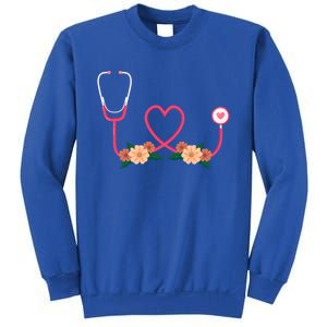 Floral Stethoscope Nurse Flower Female Doctor Gift Sweatshirt