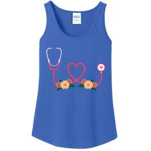 Floral Stethoscope Nurse Flower Female Doctor Gift Ladies Essential Tank