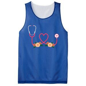 Floral Stethoscope Nurse Flower Female Doctor Gift Mesh Reversible Basketball Jersey Tank