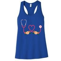 Floral Stethoscope Nurse Flower Female Doctor Gift Women's Racerback Tank