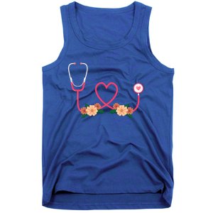 Floral Stethoscope Nurse Flower Female Doctor Gift Tank Top