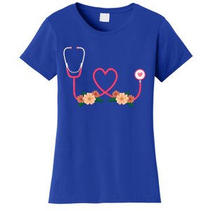 Floral Stethoscope Nurse Flower Female Doctor Gift Women's T-Shirt