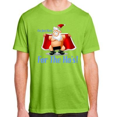 Funny Santa Nude Censored Just Here For The Ho's Adult ChromaSoft Performance T-Shirt