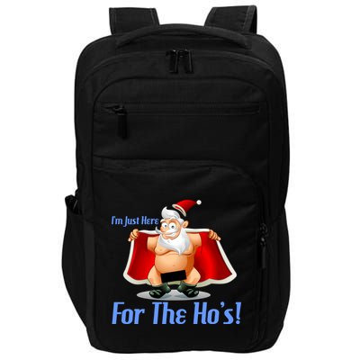 Funny Santa Nude Censored Just Here For The Ho's Impact Tech Backpack