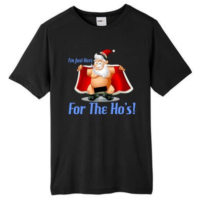 Funny Santa Nude Censored Just Here For The Ho's Tall Fusion ChromaSoft Performance T-Shirt