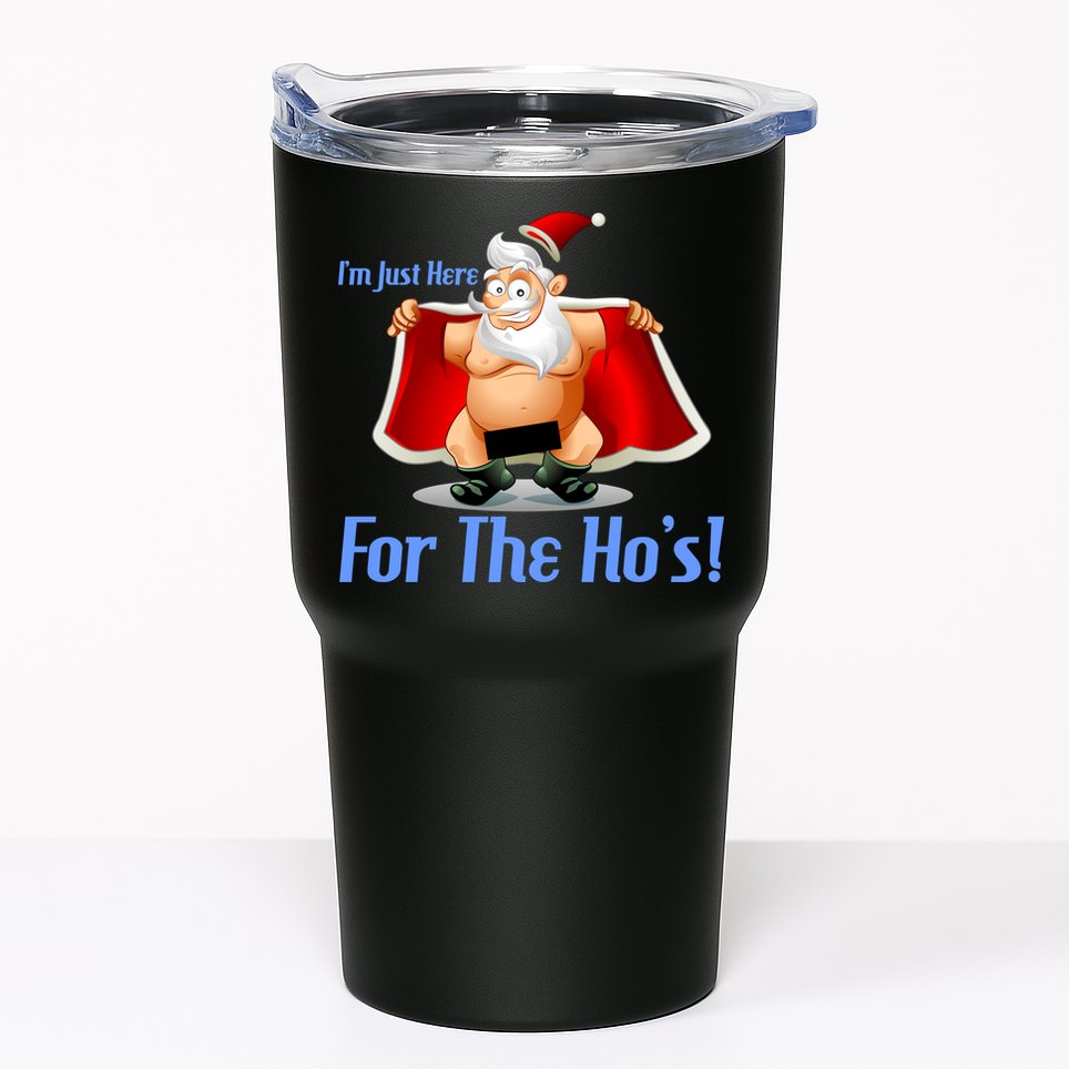 Funny Santa Nude Censored Just Here For The Ho's Tumbler