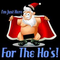 Funny Santa Nude Censored Just Here For The Ho's Womens Tank Top