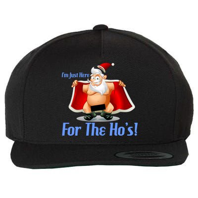 Funny Santa Nude Censored Just Here For The Ho's Wool Snapback Cap