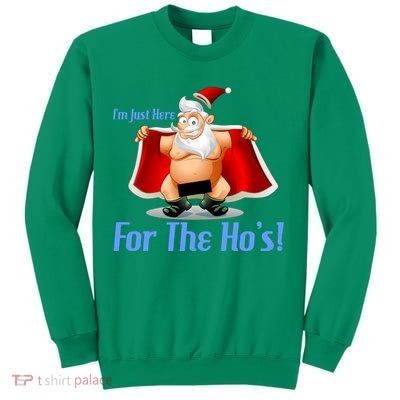 Funny Santa Nude Censored Just Here For The Ho's Sweatshirt